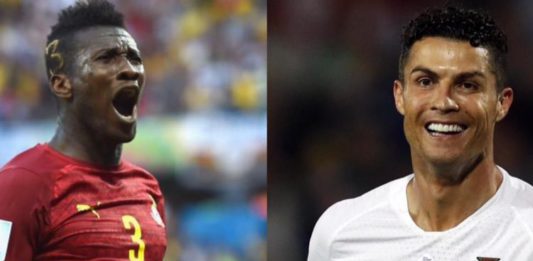 Asamoah Gyan and Ronaldo