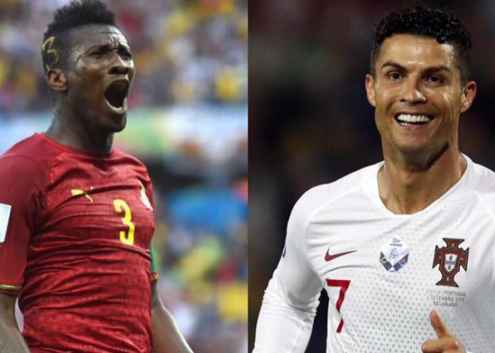 Asamoah Gyan and Ronaldo