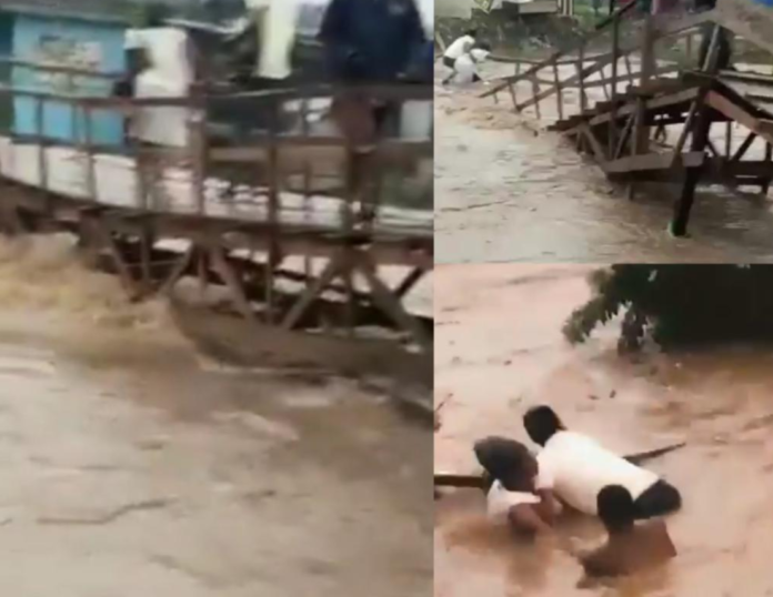 Kumasi floods: Woman allegedly drowns after wooden bridge collapses