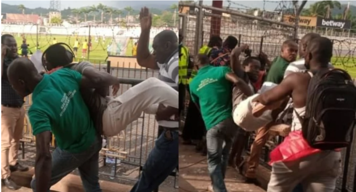 Kotoko supporters heckling journalist