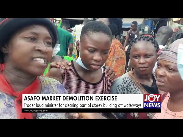 Asafo Market traders jubilate over demolition of building in waterway [Video+Photos]