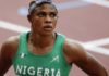 Okagbare ran in the Olympic 100m heats before being suspended