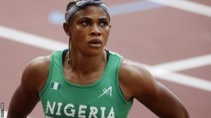 Okagbare ran in the Olympic 100m heats before being suspended