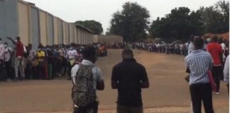 Thousands que for Ghana Armed Forces job at the EL-Wak stadium