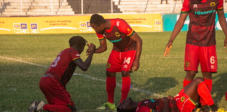 Asante Kotoko players in pain after bowing out of the FA Cup