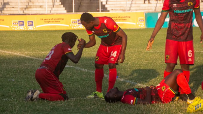 Asante Kotoko players in pain after bowing out of the FA Cup