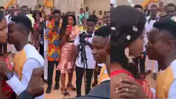 bride disgraces groom as she refuses to kiss him at their wedding