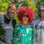 Bisa Kdei with renowned American playwright David E. Talbert and his spouse Lyn Sisson Talbert