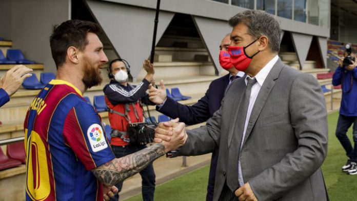 Messi and Barcelona president