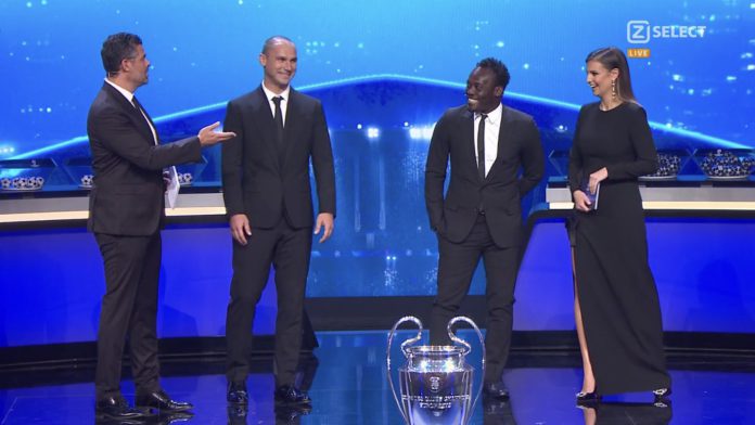 Michael Essien during 2021/22 Champions League draw