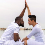 Elikem shares romantic time with Pokello on a boat with the description "The two shall become one"