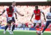 Bukayo Saka scored his first Premier League goal for Arsenal since January