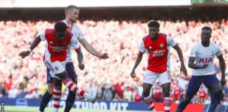 Bukayo Saka scored his first Premier League goal for Arsenal since January