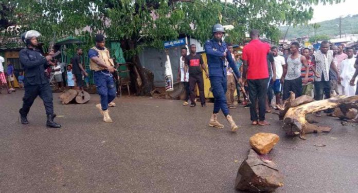 Police were deployed to maintain calm in the area MMDCES