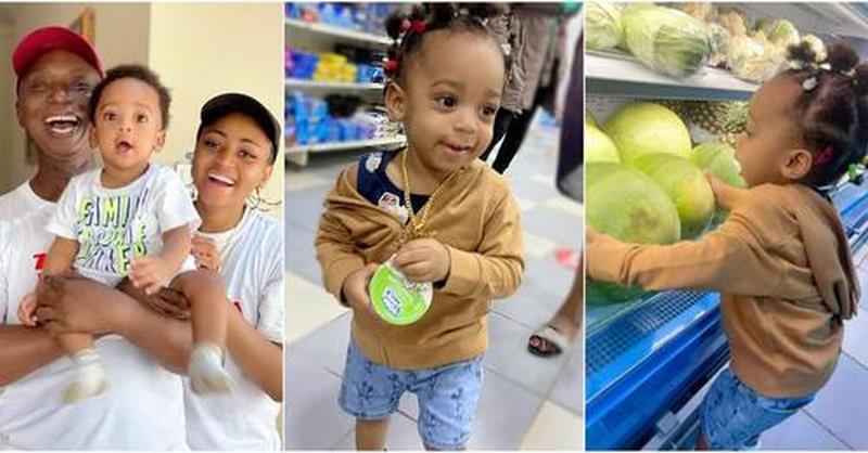 Regina Daniels' husband shares photos of son who has beauty of a girl -