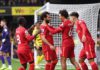 WATFORD, ENGLAND - OCTOBER 16: Mohamed Salah of Liverpool celebrates with teammates Naby Keita, Trent Alexander-Arnold and Roberto Firmino after scoring their side's fourth goal during the Premier League match between Watford and Liverpool at Vicarage Roa Image credit: Getty Images
