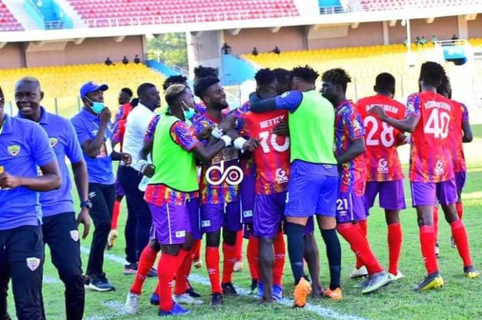 Hearts of Oak celebrate against Wydad