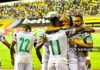 Andre Ayew celebrates with teammates