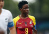 CONCARNEAU, FRANCE - AUGUST 12: Sandra Owusu-Ansah of Ghana reacts during the FIFA U-20 Women's World Cup France 2018 group A match between Ghana and New Zealand at Stade Guy-Piriou on August 12, 2018 in Concarneau, France. (Photo by Alex Grimm - FIFA/FIFA via Getty Images)