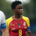 CONCARNEAU, FRANCE - AUGUST 12: Sandra Owusu-Ansah of Ghana reacts during the FIFA U-20 Women's World Cup France 2018 group A match between Ghana and New Zealand at Stade Guy-Piriou on August 12, 2018 in Concarneau, France. (Photo by Alex Grimm - FIFA/FIFA via Getty Images)