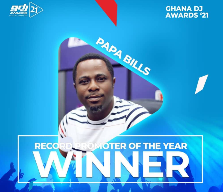 Ghana DJ Awards 2021: Adom FM’s Papa Bills wins 'Record Promoter of the Year'