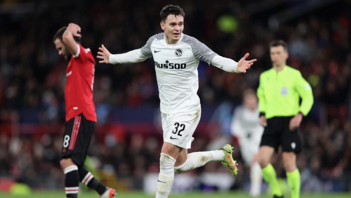 MANCHESTER, ENGLAND - DECEMBER 08: Fabian Rieder of BSC Young Boys celebrates after scoring their team's first goal during the UEFA Champions League group F match between Manchester United and BSC Young Boys at Old Trafford on December 08, 2021 in Manches Image credit: Getty Images