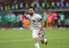 Mohamed Salah of Egypt celebrates victory after scoring winning penalty during the 2021 Africa Cup of Nations Afcon Finals Last 16 match between Ivory Coast and Egypt at Japoma Stadium, Douala, Cameroon on 26 January 2022 ©Gavin Barker/BackpagePix