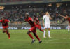 Esteban Orozco Fernandez of Equatorial Guinea celebrates scoring the opening goal during the 2021 Africa Cup of Nations Afcon Finals Algeria v Equatorial Guinea at Japoma Stadium in Douala, Cameroon on 16 January 2022 ©Shaun Roy/BackpagePix