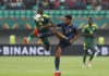 Sadio Mane of Senegal challenged by Steven Fortes of Cape Verde during the 2021 Africa Cup of Nations Afcon Finals Last 16 match between Senegal and Cape Verde in Bafoussam, Cameroon on 25 January 2022 ©Gavin Barker/BackpagePix