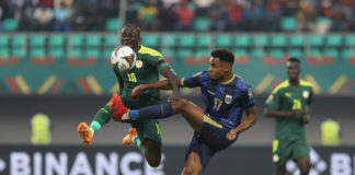 Sadio Mane of Senegal challenged by Steven Fortes of Cape Verde during the 2021 Africa Cup of Nations Afcon Finals Last 16 match between Senegal and Cape Verde in Bafoussam, Cameroon on 25 January 2022 ©Gavin Barker/BackpagePix