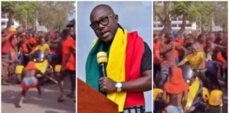 Photos of Professor Ransford Gyampo and Legon students. Source: @slayis@everywhere