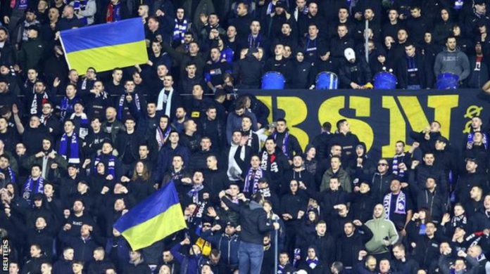 Dinamo Zagreb supporters showed their support for Ukraine