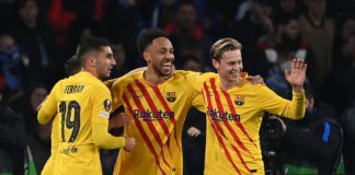 Barcelona players celebrate