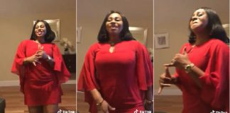 Collage of Adwoa Safo dancing in one of her viral Tiktok videos
