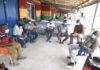 Mr Emmanuel K.E. Appoh (right), acting Director of Environmental Quality of the EPA, addressing the executive of the Korle Bu Coffin Makers Association. Picture: Emmanuel Quaye