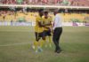 Kotoko coach congratulating players after Hearts of Oak game
