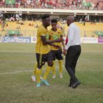 Kotoko coach congratulating players after Hearts of Oak game