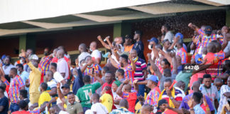 Fans at stadium