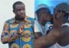 Sam George and photo of Shatta Wale kissing his bodyguard