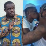 Sam George and photo of Shatta Wale kissing his bodyguard