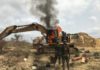 burnt excavators