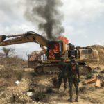 burnt excavators