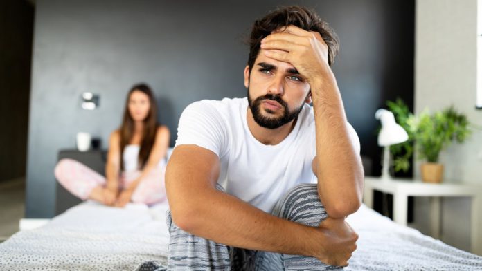 0_Couple-having-arguments-and-sexual-problems-in-bed The man isn't sure whether to tell his friend's partner (stock photo) (Image: Getty Images/iStockphoto)