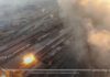 The explosion breaks out ( Image: via REUTERS)