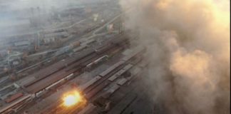 The explosion breaks out ( Image: via REUTERS)
