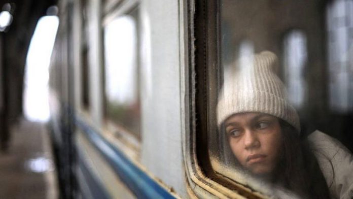 Most refugees are crossing the border into Poland, like this girl who travelled from Lviv GETTY IMAGES