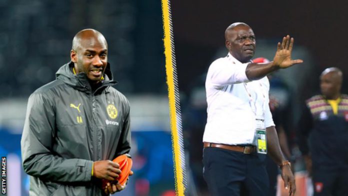 Ghana appointed Otto Addo (left) after the Africa Cup of Nations, while Nigeria retained Augustine Eguavoen.