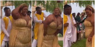 The bride and her groom have excited social media with their dance moves Photo source: @hiz_sarpomaah_official