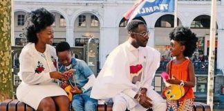 A collage of Okyeame Kwame and family. Photo credit: @okyeamekwame/Instagram