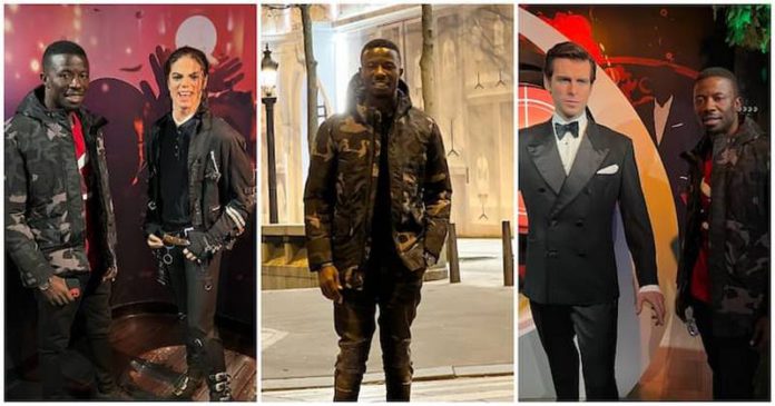 Kwaku Manu in photos with Michael Jackson and James Bond. Source: Instagram/kwakumanubob